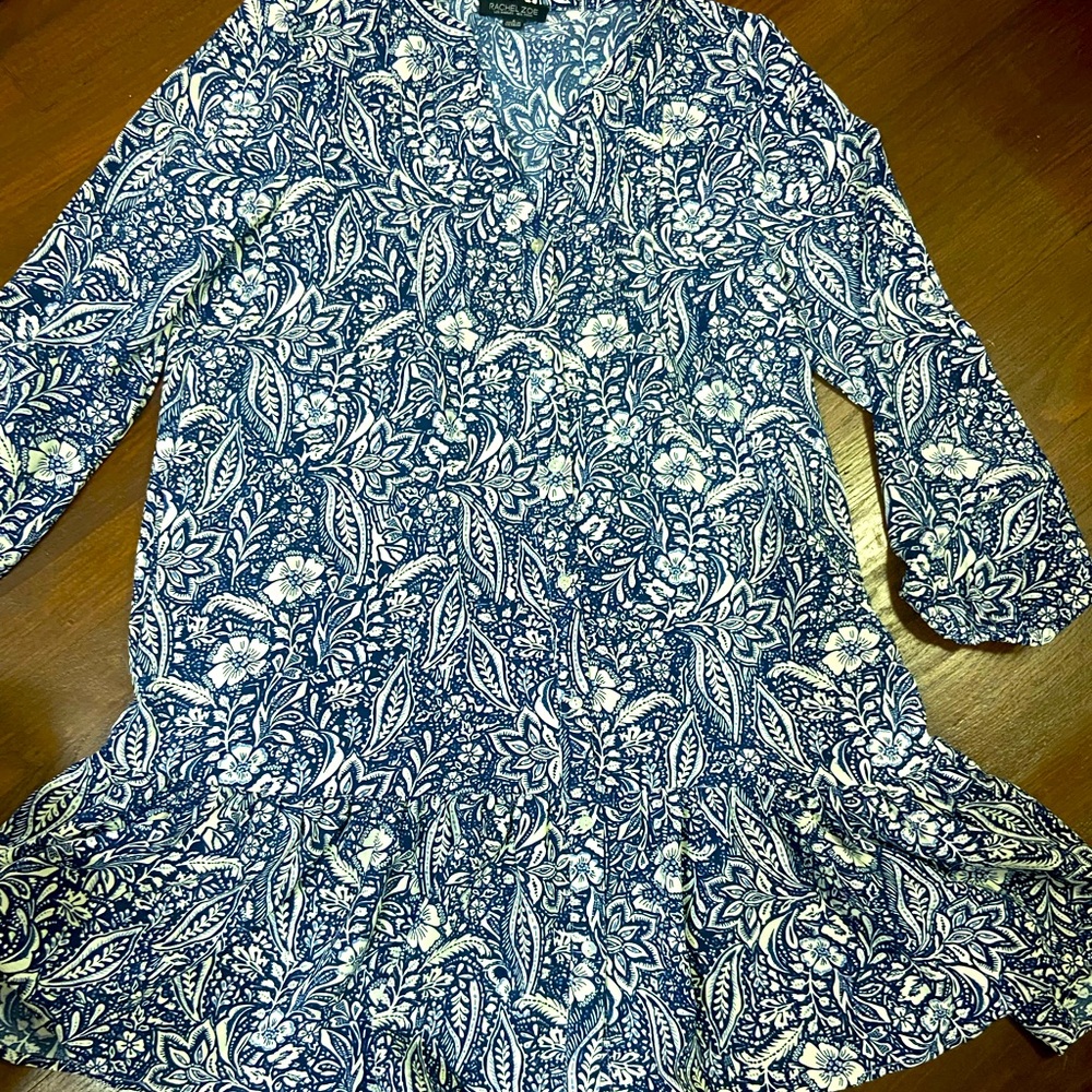 Blue Floral Print Dress by Rachel Riley